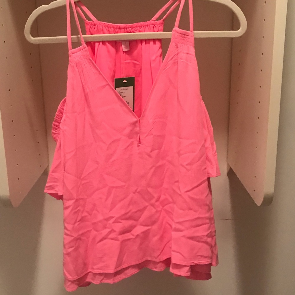Lilly Pulitzer Bellamie top -Hot pink